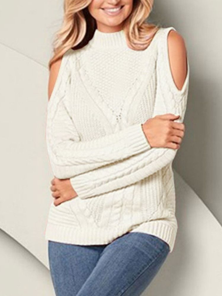 Patchwork Thin Standard Damen Slim Pullover