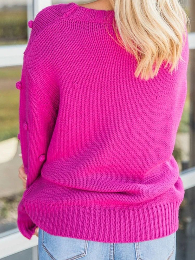 Regulärer Dünner Faden Langärmliger Pullover Für Damen