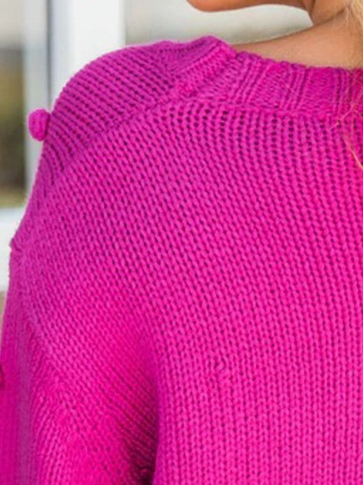 Regulärer Dünner Faden Langärmliger Pullover Für Damen