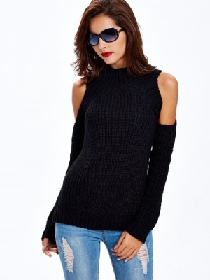 Sisjuly Cold Shoulder Rollkragenpullover Für Damen