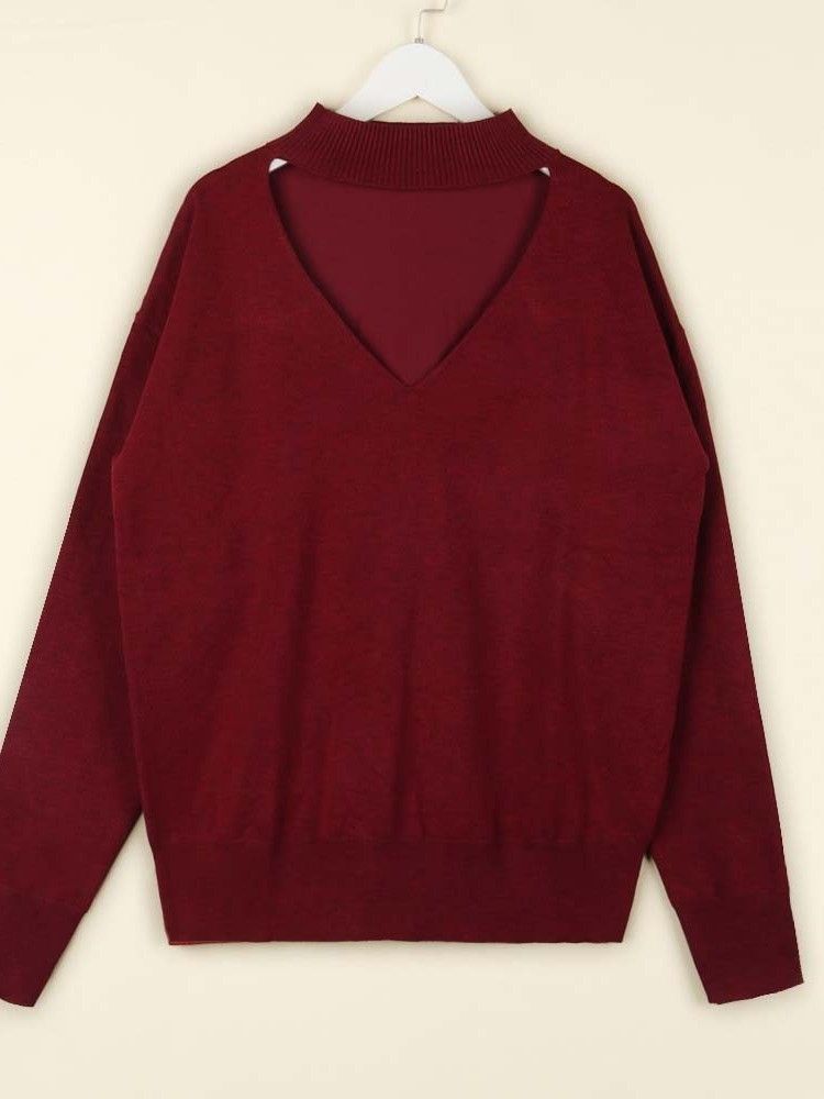 Weihnachts-weihnachts-v-ausschnitt Regular Langarm-pullover