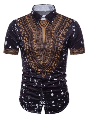 African Fashion Dashiki Print Herren Kurzarmhemd