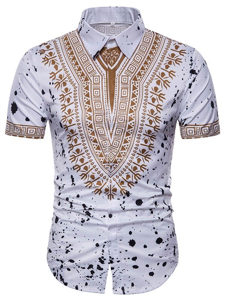 African Fashion Dashiki Print Herren Kurzarmhemd