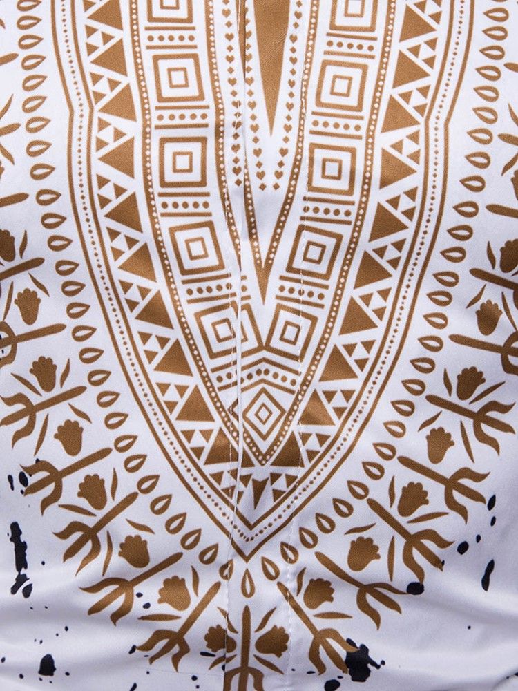 African Fashion Dashiki Print Herren Kurzarmhemd