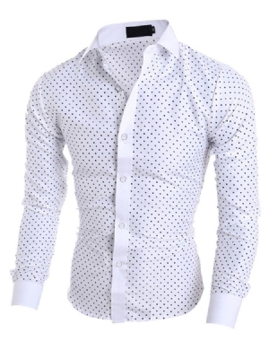 Herrenbekleidung Slim Fit Hemd Mit Polka Dots Stern Und Revers