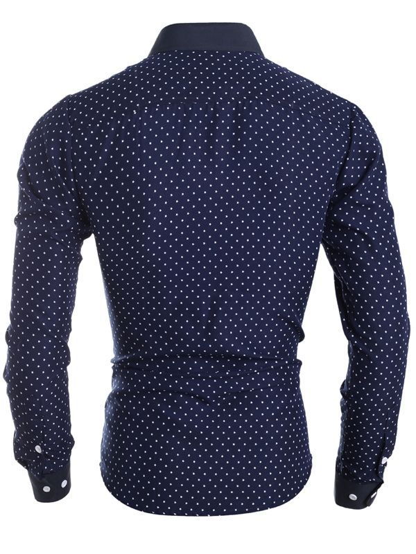 Herrenbekleidung Slim Fit Hemd Mit Polka Dots Stern Und Revers