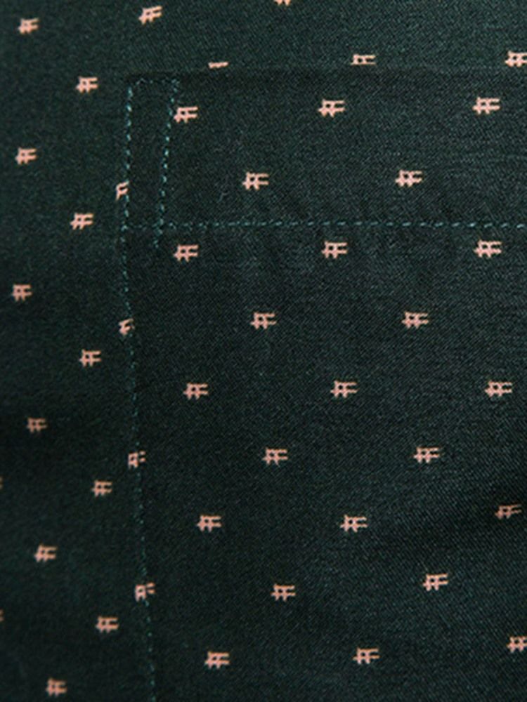 Polka Dots Grün Slim Fit Herren Freizeithemden