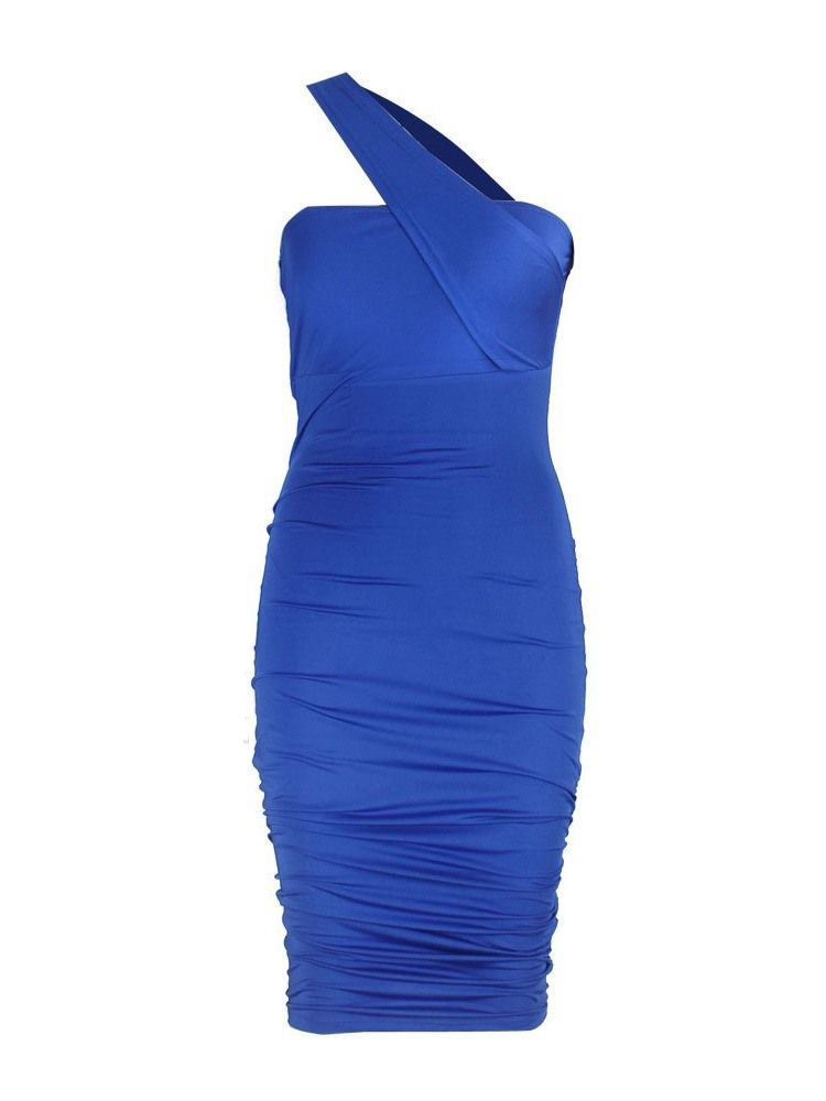 Ärmelloses Ärmelloses Figurbetontes Blaues Figurbetontes Kleid Für Damen