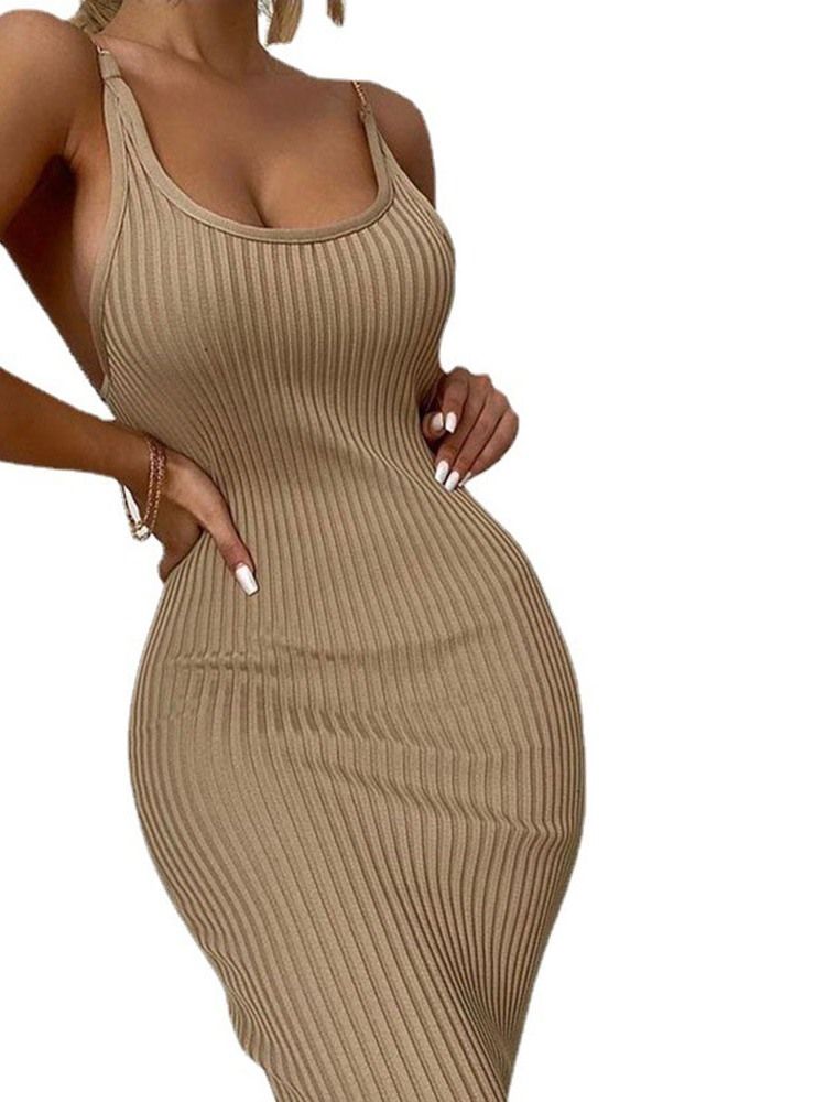 Ärmelloses Figurbetontes Kleid Mit Mittlerer Taille Und Mittlerer Taille Für Damen