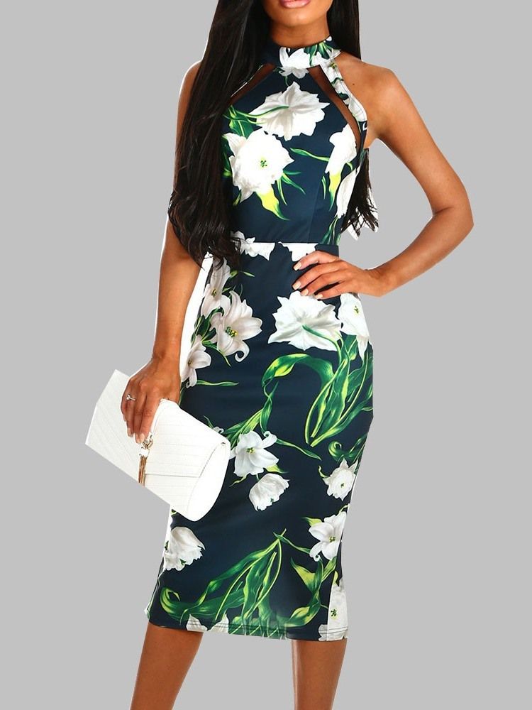 Ärmelloses Print-sommerkleid Für Damen