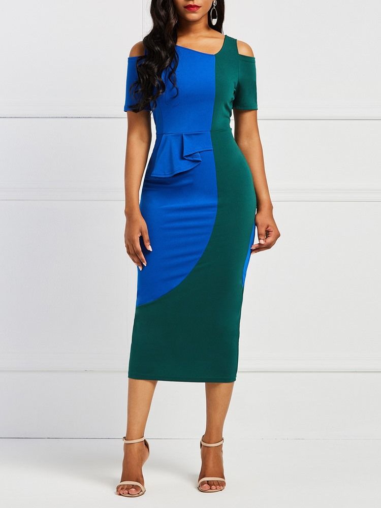 Bodycon Color Block Pullover Damenkleid