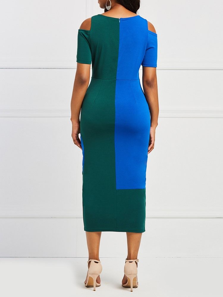 Bodycon Color Block Pullover Damenkleid