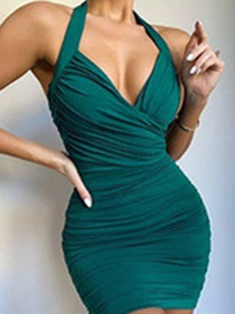 Damen Ärmelloses Figurbetontes Figurbetontes Sexy Kleid