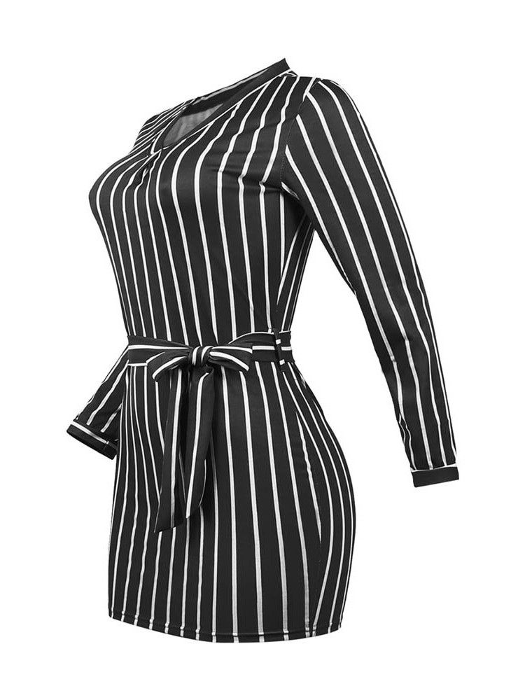 Damen-kleid Mit V-ausschnitt Zum Schnüren Über Dem Knie Regular Mid Waist