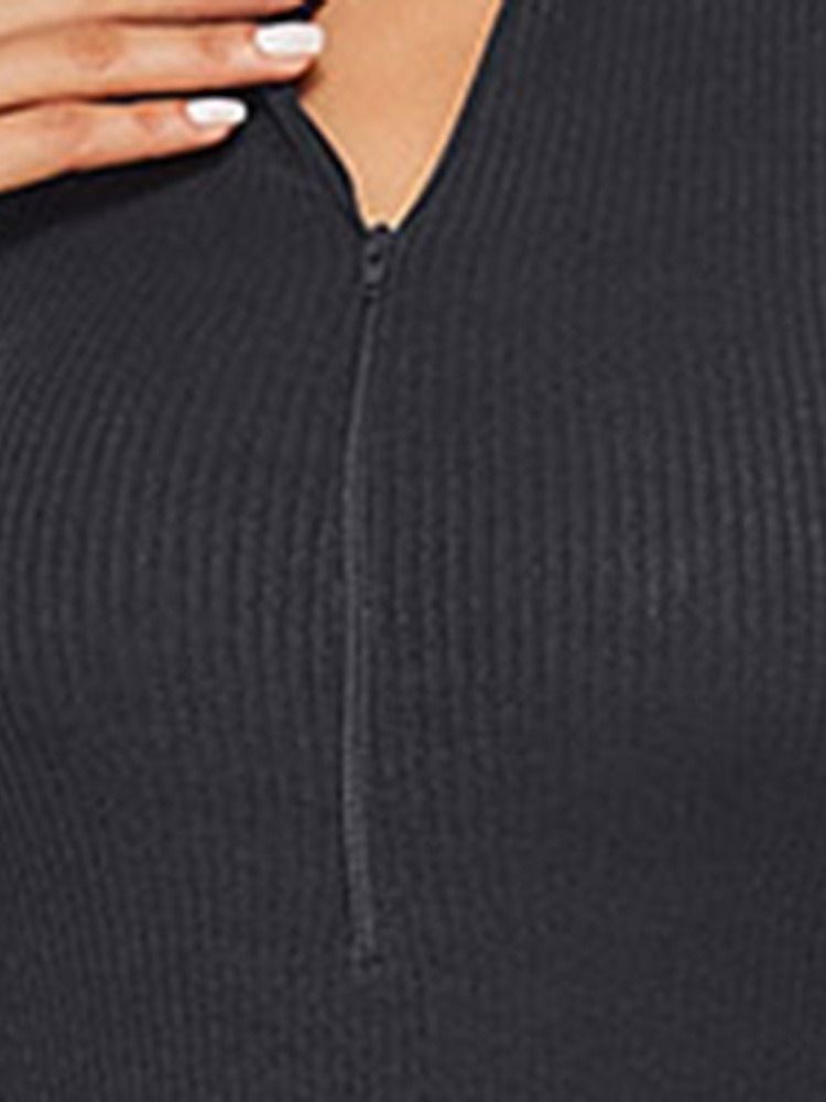 Damen Langärmliges Mittelhohes Stehkragen-pullover-frühlingskleid