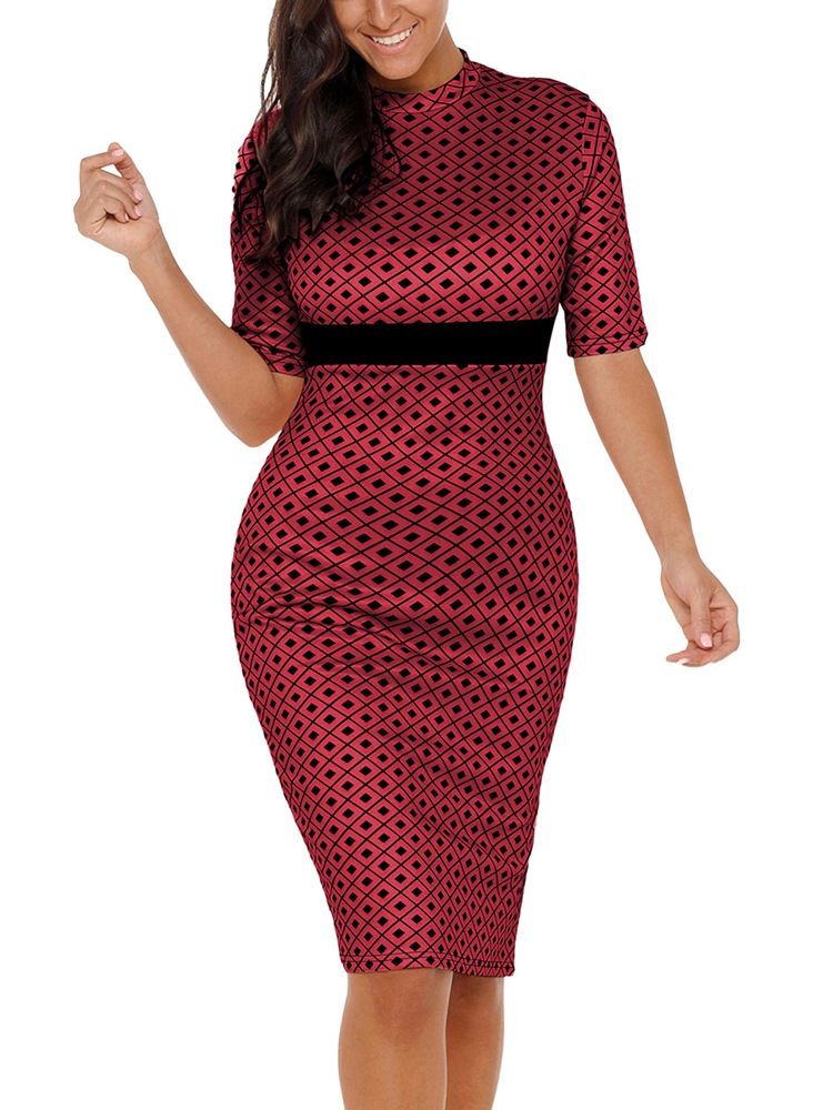 Damen Patchwork Pullover Sexy Bodycon Kleid