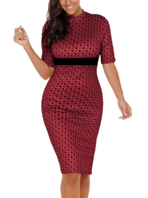 Damen Patchwork Pullover Sexy Bodycon Kleid