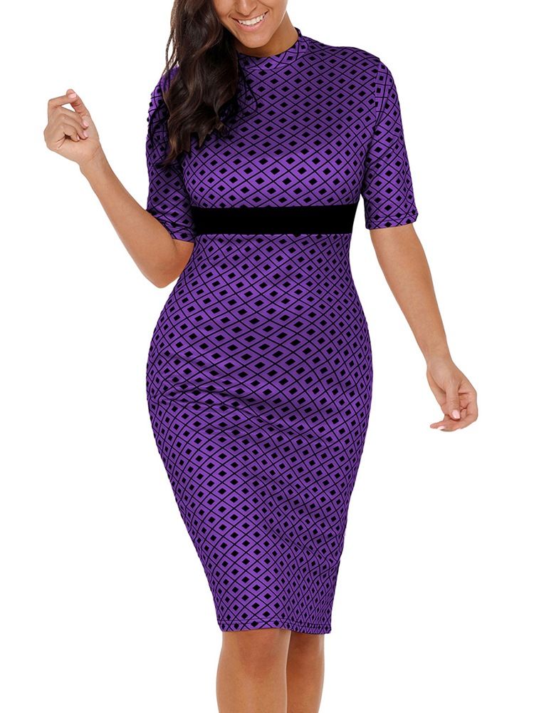 Damen Patchwork Pullover Sexy Bodycon Kleid