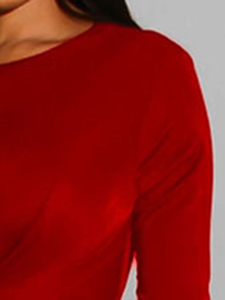 Damen-schnür-langarm-pullover-einfarbiges Kleid