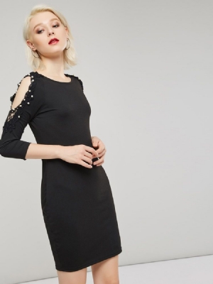 Dreiviertelärmeliges Figurbetontes Kleid Für Damen