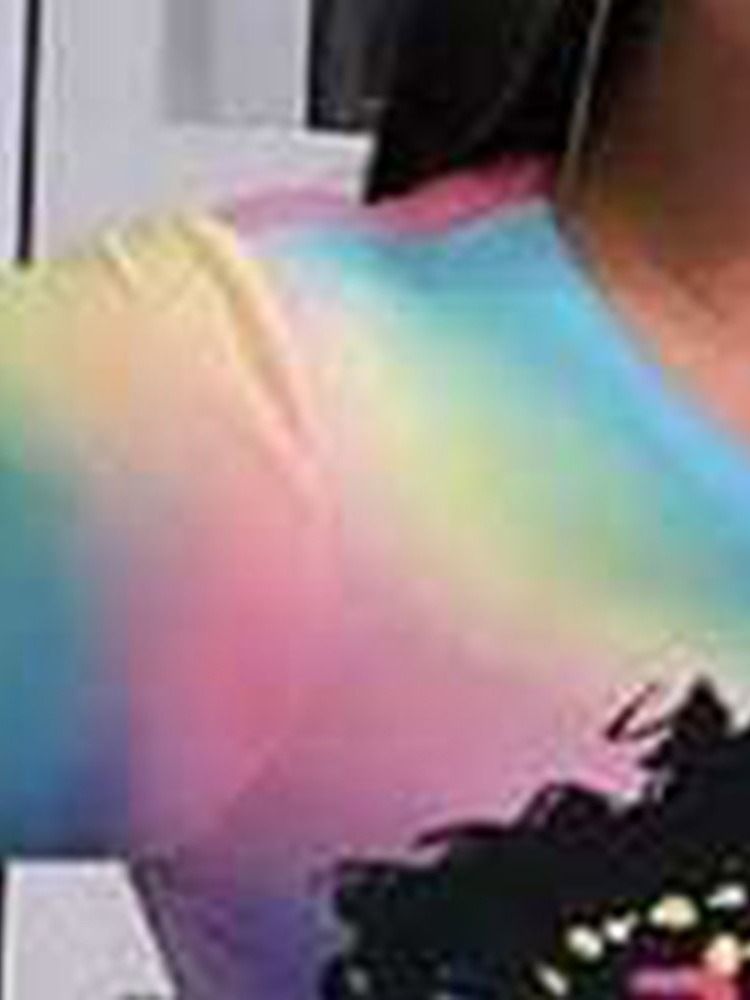 Frauen Bodycon Print Über Dem Knie Tie-dye Rundhalskleid