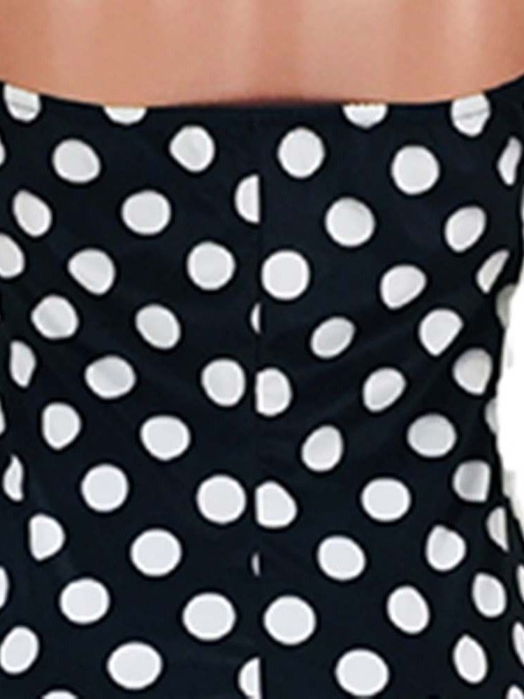 Frauen Figurbetontes Kleid Mit Polka-dot-print Über Dem Knie