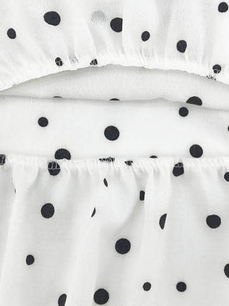 Trägerloses Ärmelloses Kleid Mit Polka Dots Für Damen