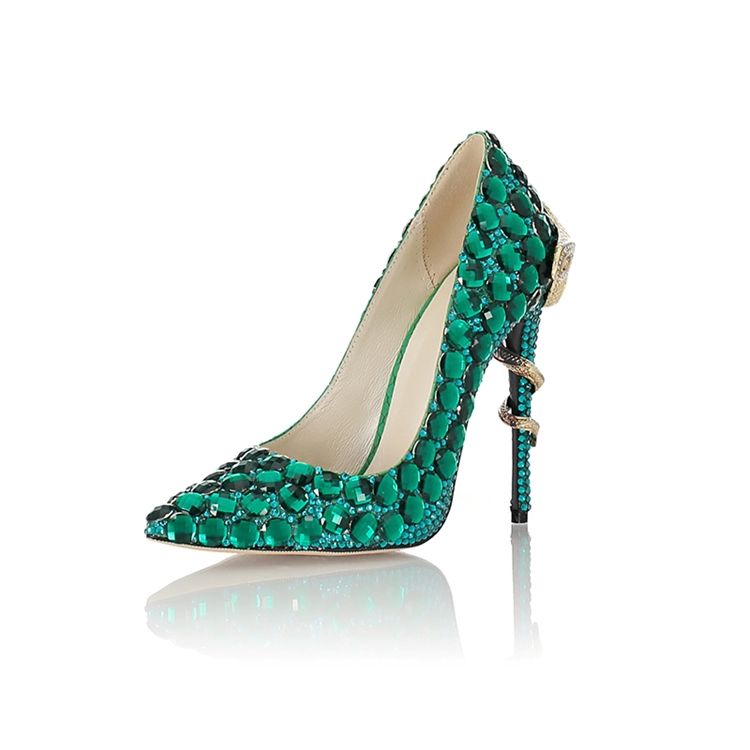 Rhinestone Slip-on Stiletto Heel Damen Ballschuhe